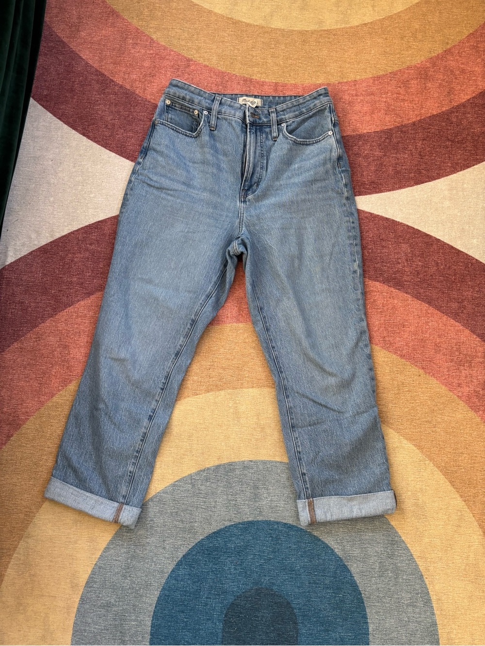 Madewell Light Blue Boyfriend Jeans with Cuffed Hem